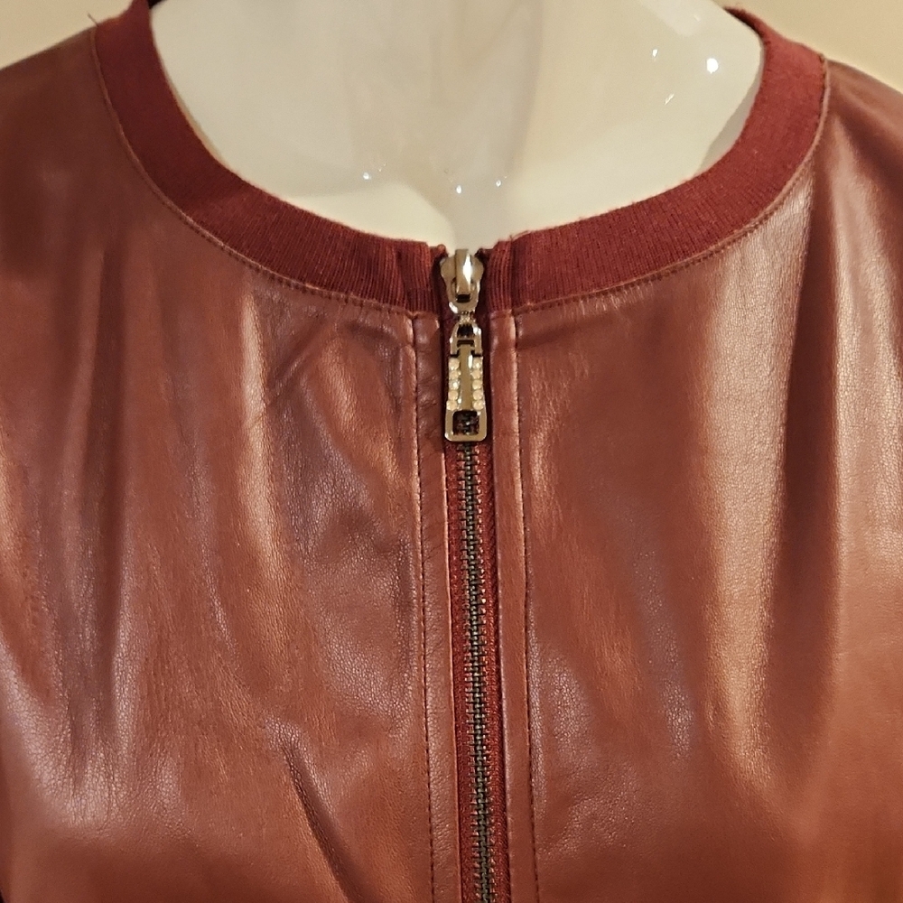 Sioni Deep Burgundy Leather Jacket